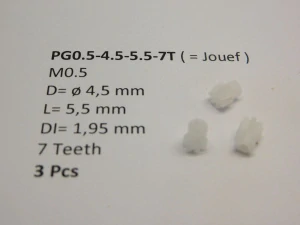 M0.5 D=ø4.5 L=5.5 DI=1.95 mm 7 Teeth (3 Pcs)
