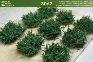 9 velkých keřů - lipově zelená (jemné listí)