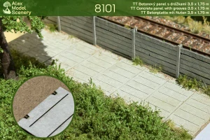 Betonový panel s drážkami 3x1,75 m - TT