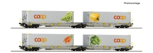 H0 - 2dílná sada: kloubový vůz s dvojitými kapsami T2000, railCare