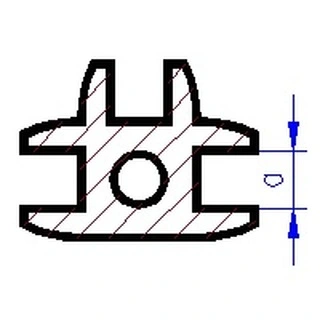 Lišty spojovací tvaru T - světlost 1,5mm, 1ks