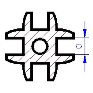 Lišty spojovací křížové - světlost 1mm, 1ks
