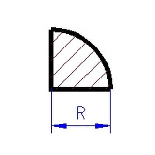 Tyče čtvrtkruhového průřezu - 4.0mm - 1ks