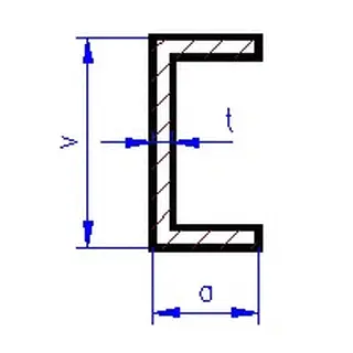 Profil U - mosazný profil 3 x 3 x 0.45, cena za 0.5m