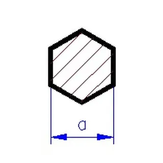Šestihranné tyče - mosazný profil Ms