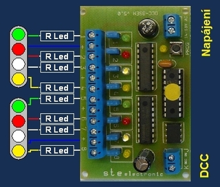 Dekodér pro návěstidlo DCC-8Sem-uni (2x4sv)/ STE 007-44