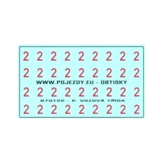 H0 - "2" červené označení vozové třídy pro os. vozy