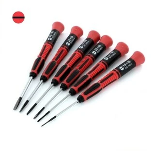 Šroubováky ploché 0.5-3.5 mm, sada 6 ks (červené)