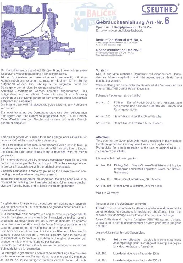 kouřový generátor 10-14V + 10ml kapaliny / SEUTHE SE6 