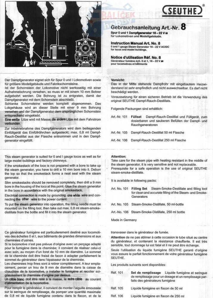 Kouřový generátor 16-22V + 10ml kapaliny / SEUTHE SE8