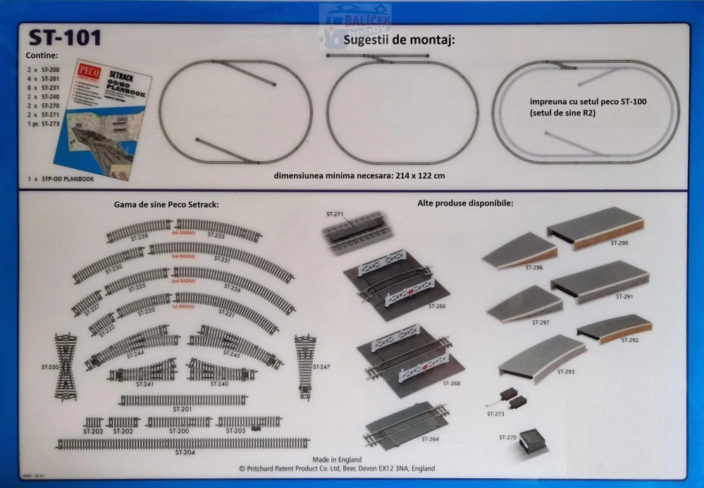 ST-101 PECO - souprava kolejiva pro začátečníky 3 Radius