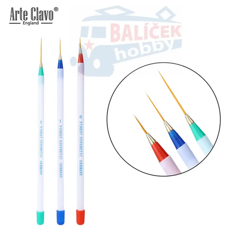 Sada 3ks precizních štětců