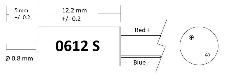 Motor 6x12 - 6V- single shaft