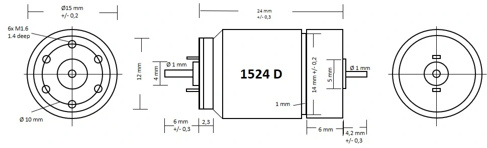 Motor 15x24 - double shaft