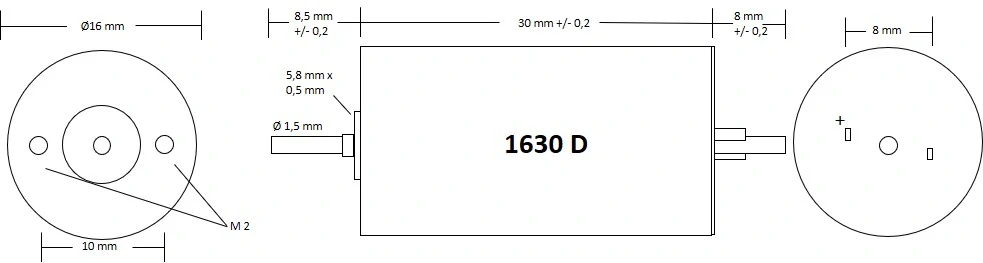 Motor 16x30 - double shaft