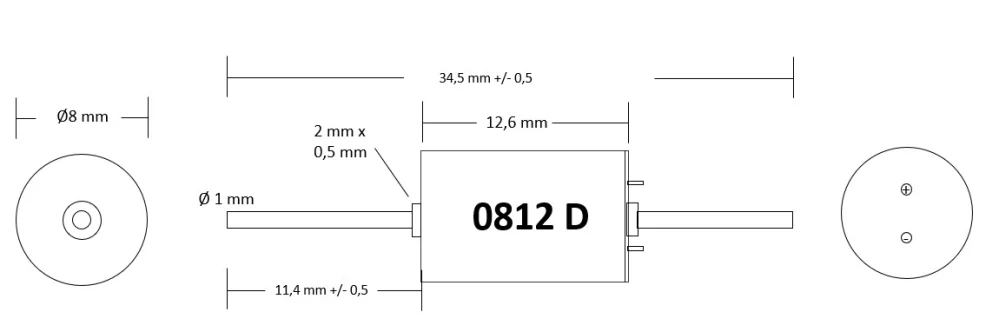 Motor 8x12 - double shaft