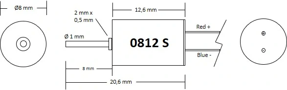 Motor 8x12 - single shaft