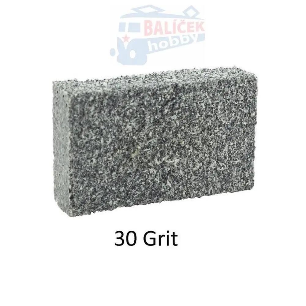 Brusný pryžový kvádřík jemný, hrubost 240, rozměry 80x50x20 mm