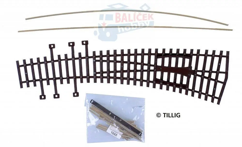 82411 Tillig H0 Bahn - IBW pravá - oblouková výhybka pravá / stavebnice