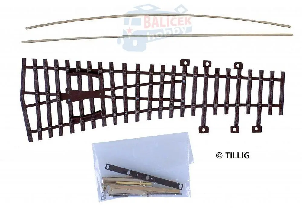 82430 Tillig H0 Bahn - EW 15° - výhybka 15° levá / stavebnice