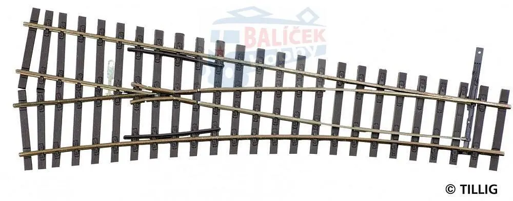 85324 Tillig H0 Bahn - EW2 - výhybka levá, úhel srdcovky 15°, inovovaná verze