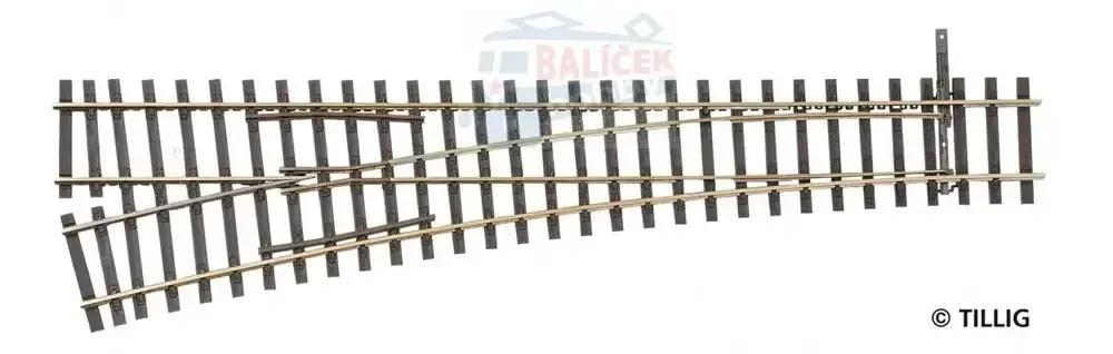 85344 Tillig H0 Bahn - EW1 - výhybka levá, úhel srdcovky 15°