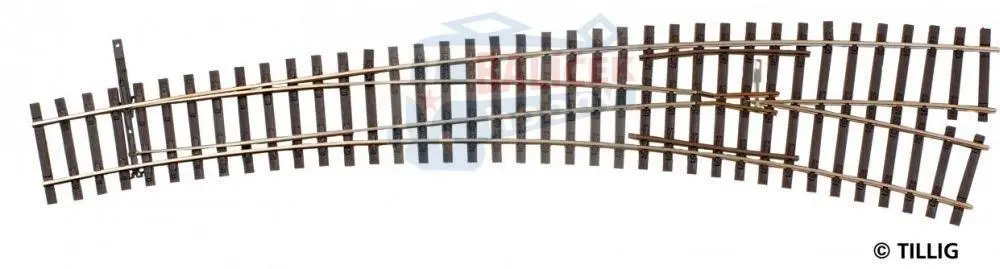 85313 Tillig H0 Bahn - IBW pravá 20,7° / 32,7° - oblouková výhybka pravá, úhel srdcovky 9°