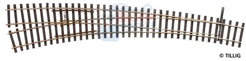 85313 Tillig H0 Bahn - IBW pravá 20,7° / 32,7° - oblouková výhybka pravá, úhel srdcovky 9°