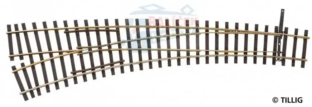 85364 Tillig H0 Bahn - IBW levá 15° / 30° - oblouková výhybka levá, úhel srdcovky 11°