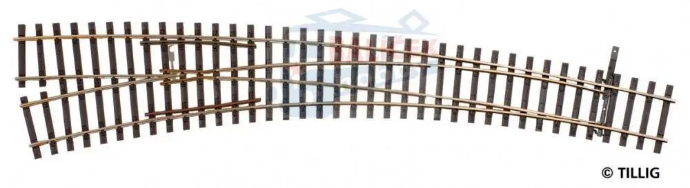 85374 Tillig H0 Bahn - IBW levá 17° / 29° - oblouková výhybka levá, úhel srdcovky 9°, inovovaná verze