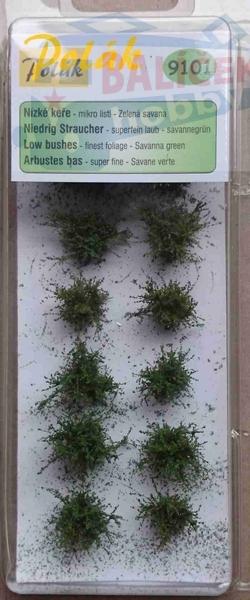 Keře - Nízké keře - mikro listí - Zelená savana , Polák 9101