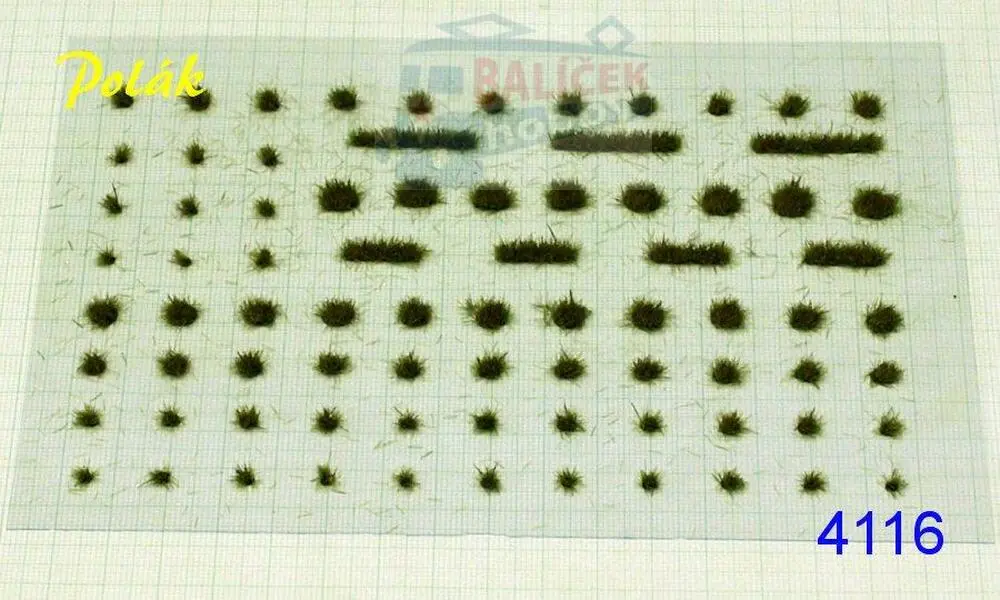Travní drny - Drny- výška 3mm - Zel.střední B6 - Polák 4116