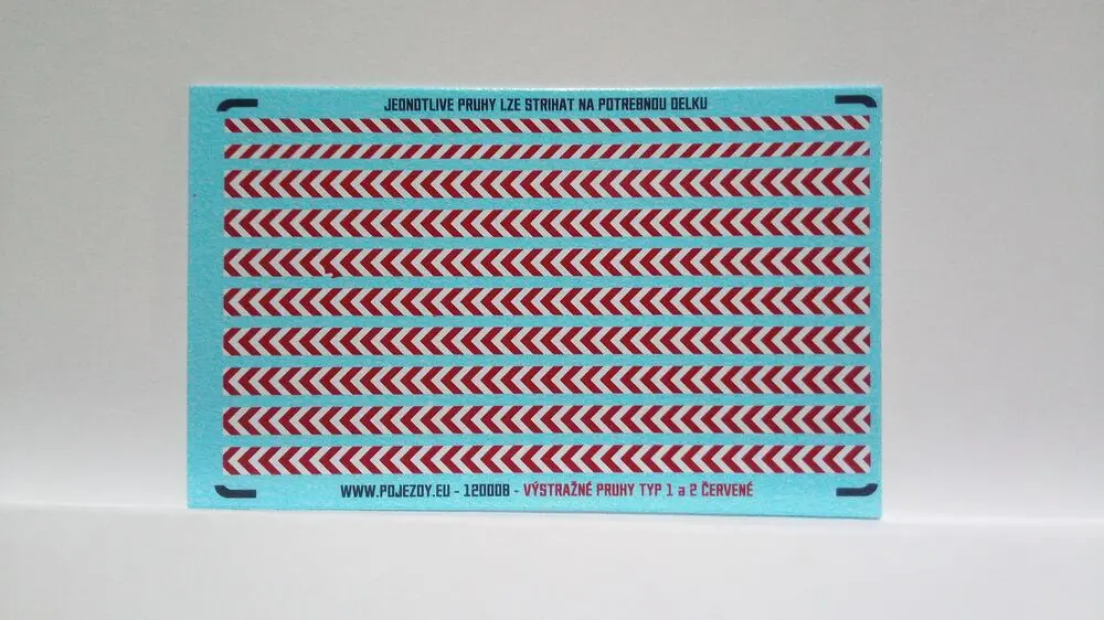 TT - Červenobílé výstražné pruhy - obtisk