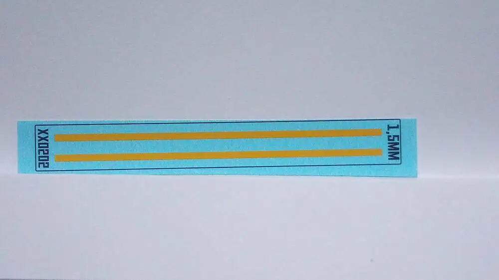 Žlutý pruh 1.5mm x 72 mm, 2 pruhy