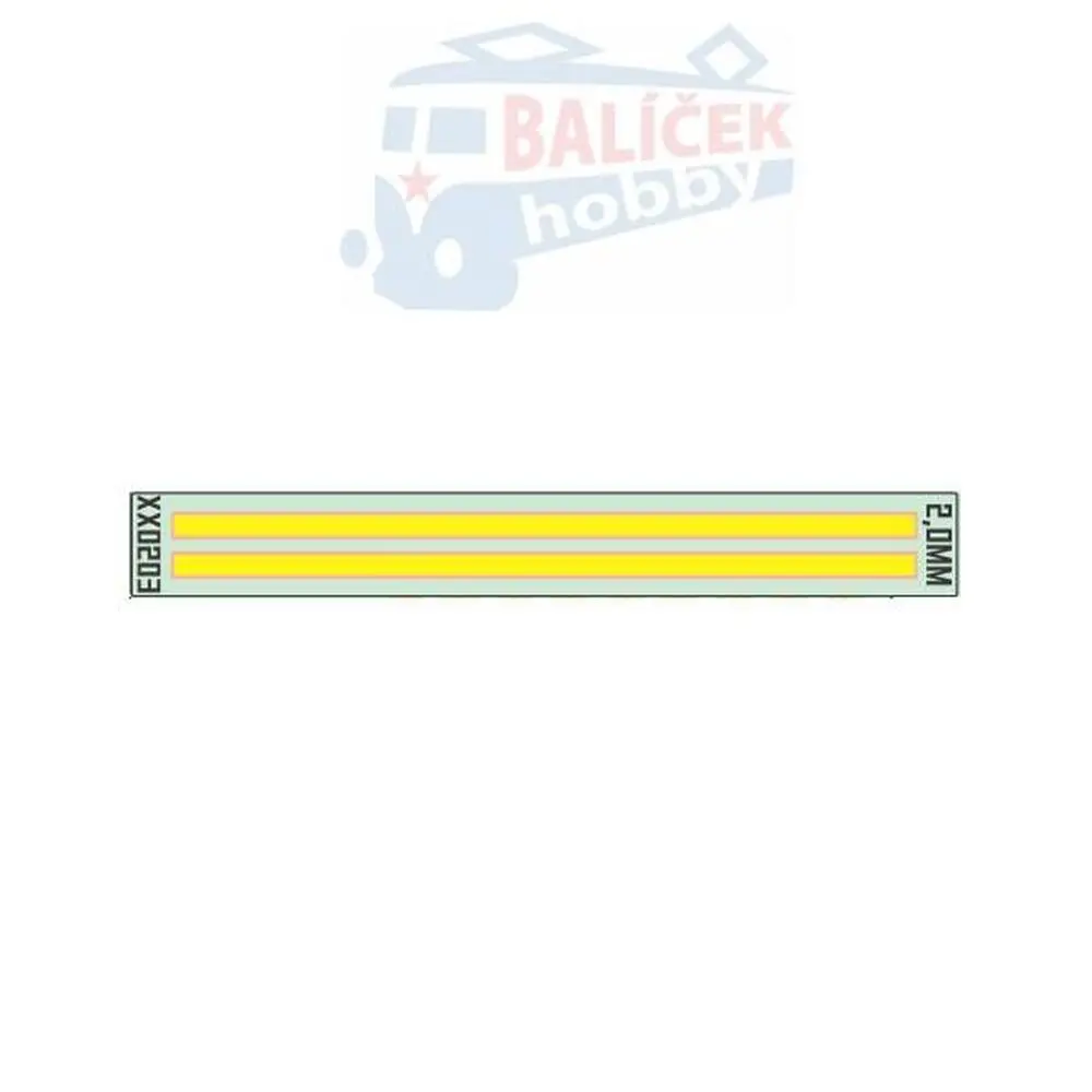 Žlutý pruh 2.0mm x 66 mm, 2 pruhy