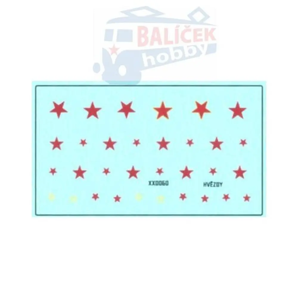 Hvězdy 1.4mm až 3.0mm - obtisk