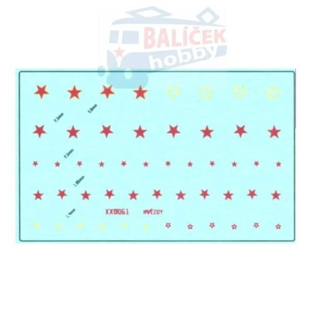 Hvězdy 2.0mm až 4.0mm - obtisk