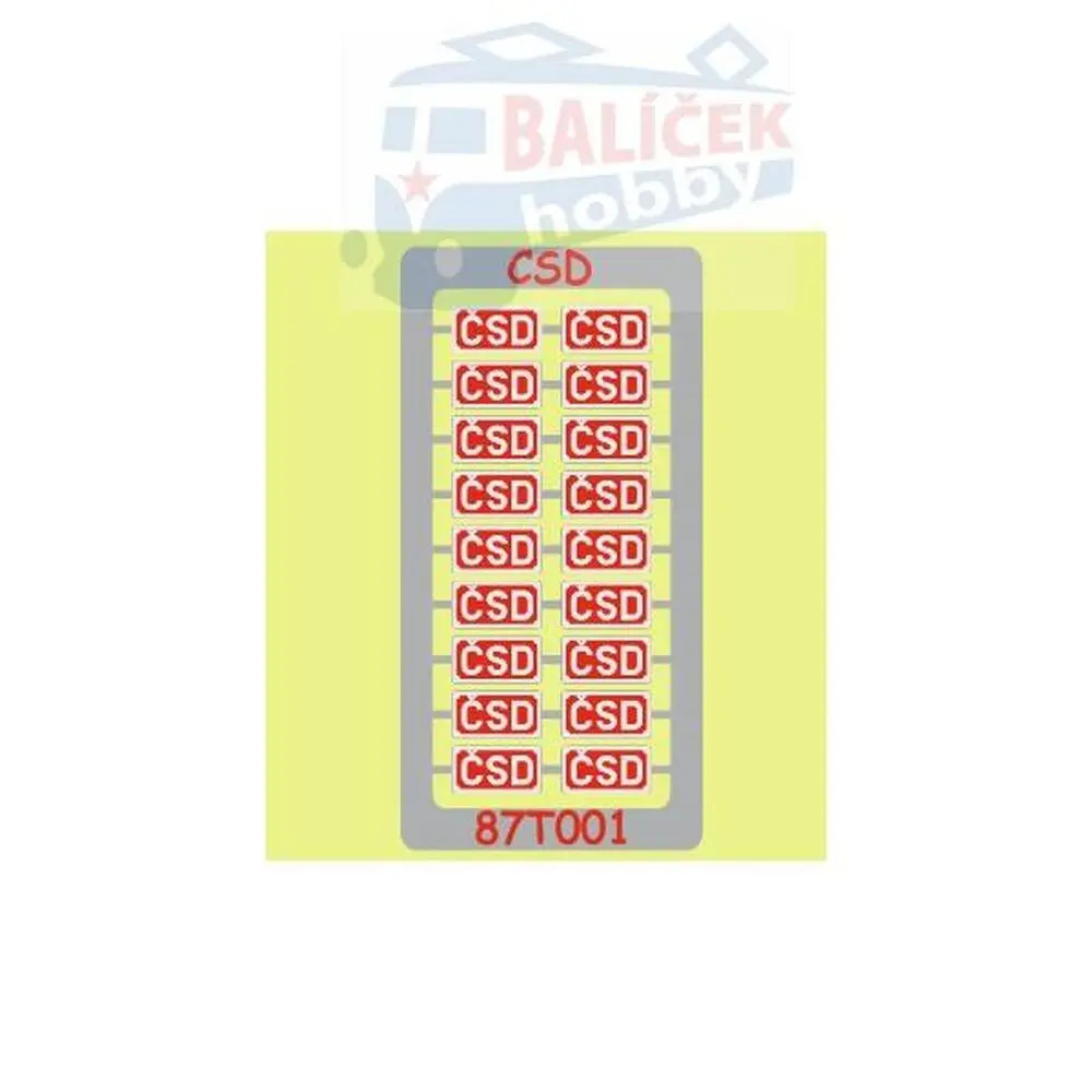 H0 - ČSD 3.2 x 1.65 mm vlastnické tabulky 