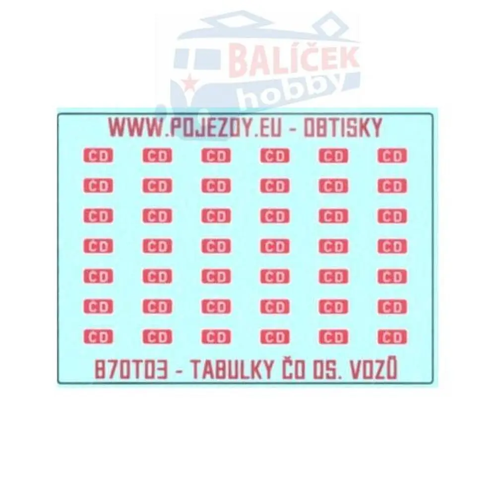 H0 - Logo ČD 3.2 x 1.65 mm pro os. vozy