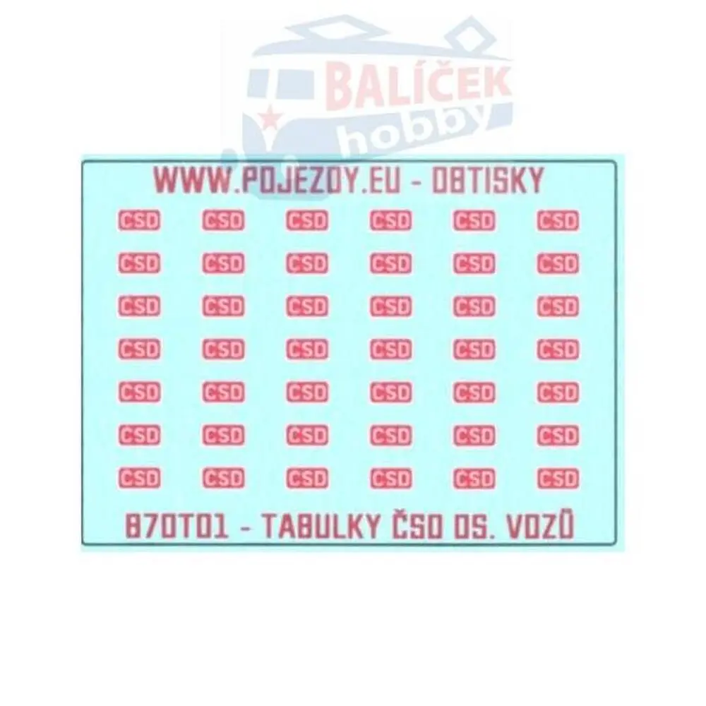 H0 - Logo ČSD 3.2 x 1.65 mm pro os. vozy