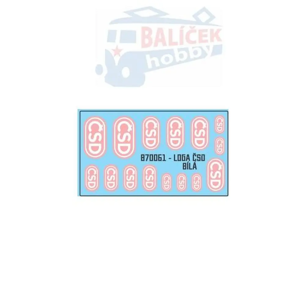 H0 - Logo ČSD bílé "Stadion" - 4 velikosti