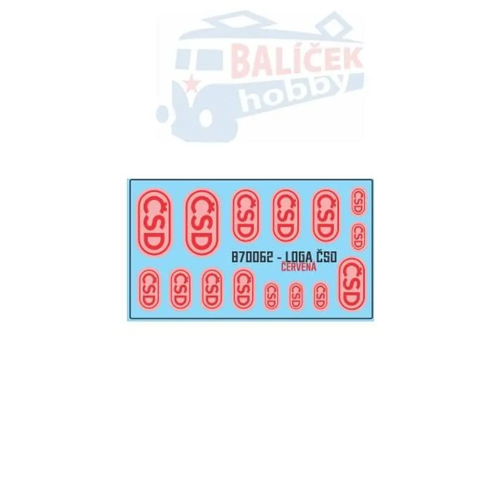 H0 - Logo ČSD červené "Stadion" - 4 velikosti