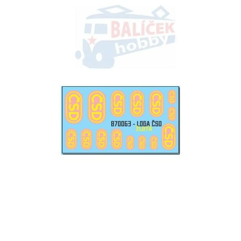 H0 - Logo ČSD žluté "Stadion" - 4 velikosti