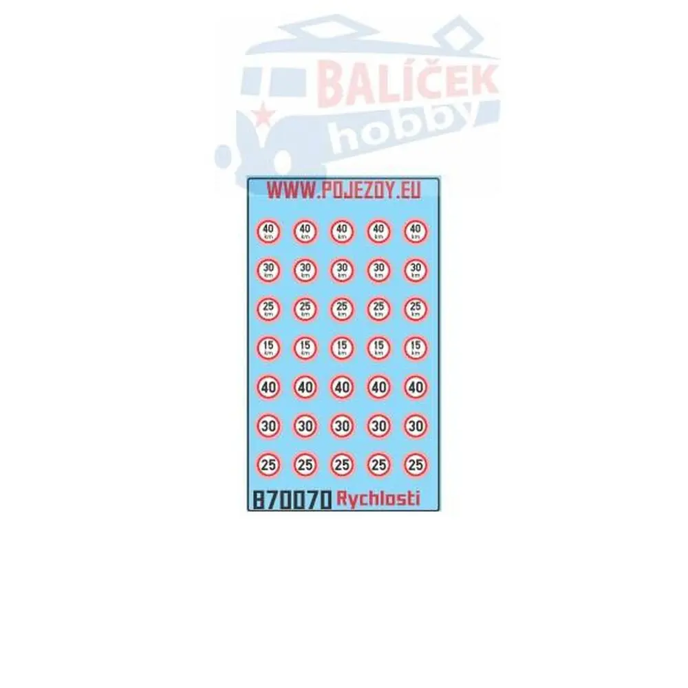 H0 - Označení max. rychlosti - obtisk