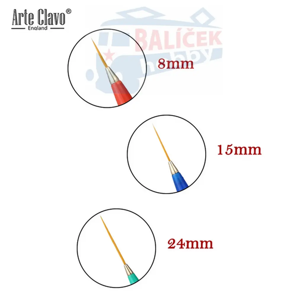 Sada 3ks precizních štětců