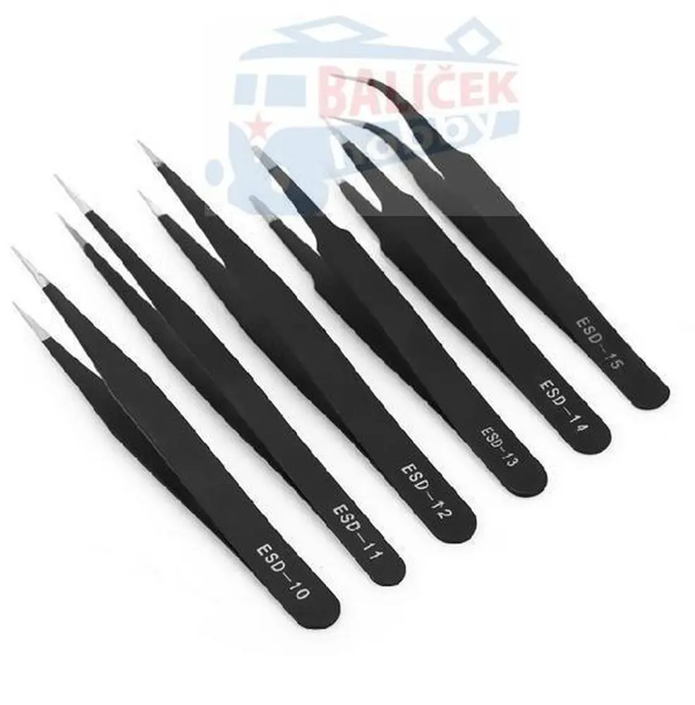 Antistatická sada pinzet 6ks