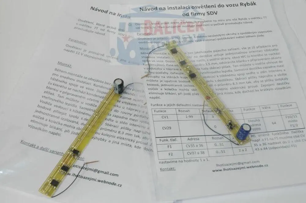 Analogové osvětlení pro služební vůz Dsd 1:120