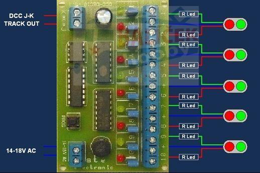 Dekodér pro návěstidlo DCC-5Sem 5 x dvousvětelné / STE 037