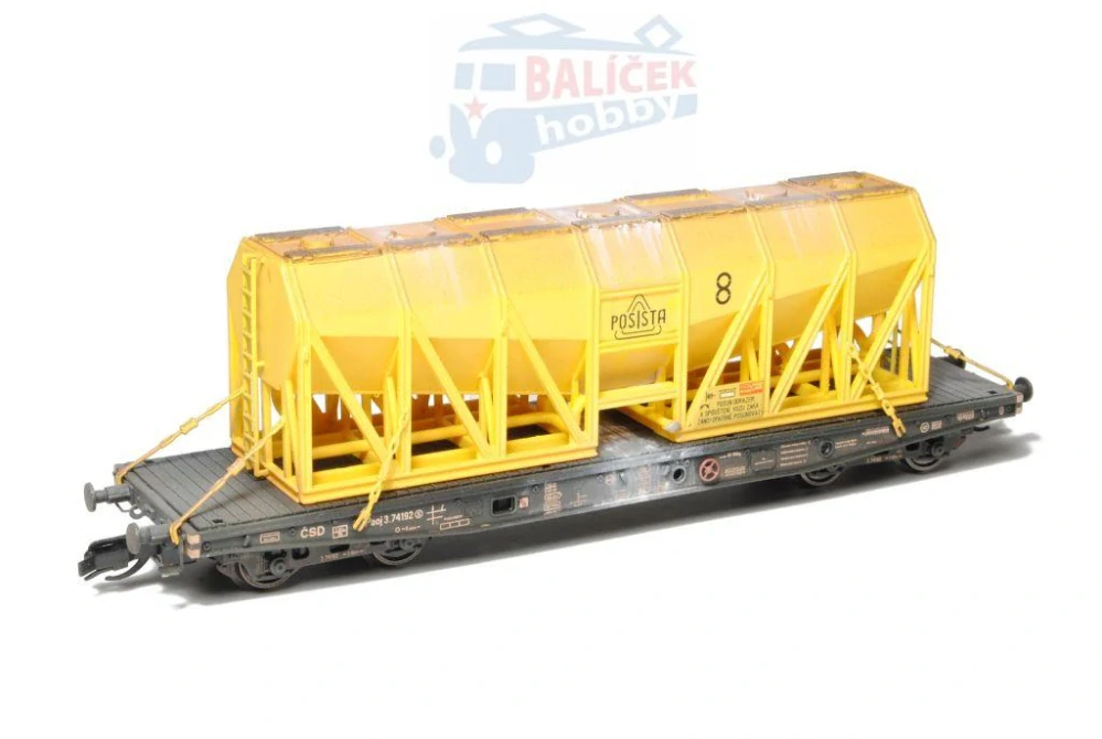 Nádobový vůz Paoj 10 s nástavbou POSISTA ČSD 1:120