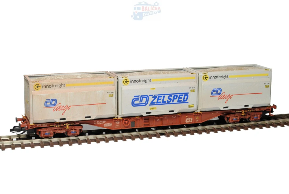 Kontejnerový vůz Sgnss 55 ČD/ČDC 1:120